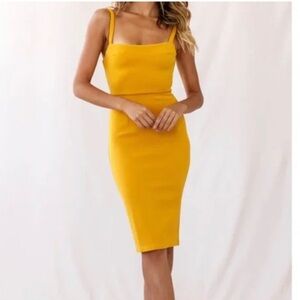 Georgia Square Neckline Midi Dress